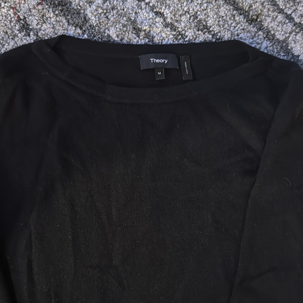 100% Theory Black Cashmere Tunic Sweater Tunic Sweater SZ M 😀😀😀
